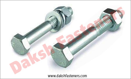 m5 m10 hex head bolts zinc plated precision fasteners  manufacturers exporters india